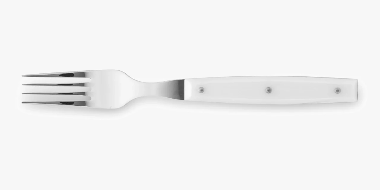 Garfo de Mesa Aço Inoxidável 18/10, Cabo Nylon Branco 195 mm