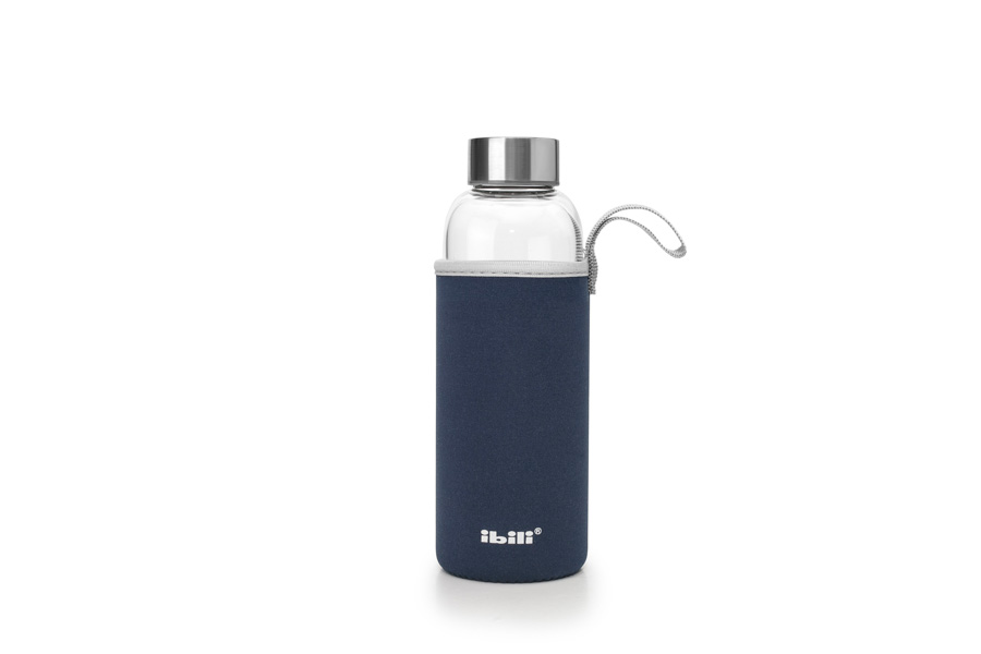 Garrafa de Vidro Borosilicato 550 ml com Capa de Neopreno