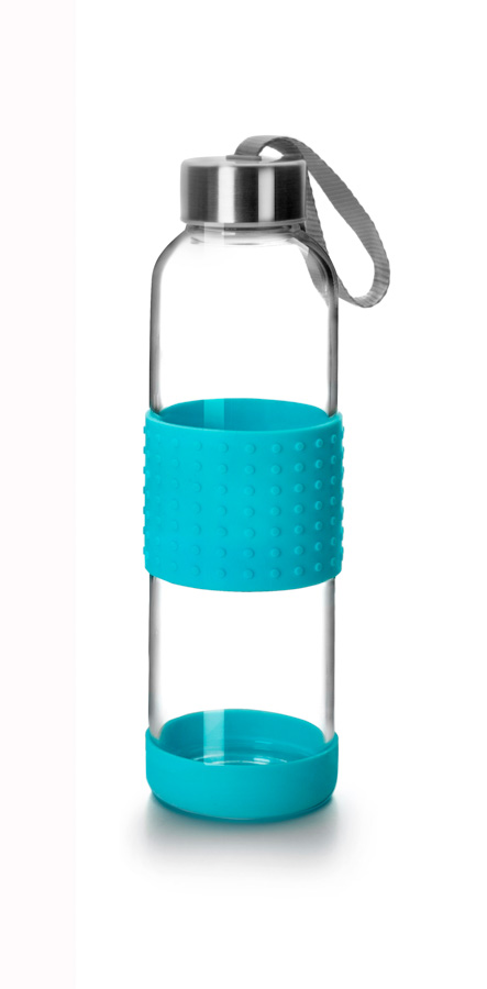 Garrafa de Vidro Reutilizável 360 ml Azul para Serviço de Mesa