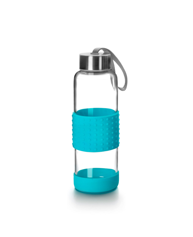Garrafa de Vidro Reutilizável 360 ml Azul para Serviço de Mesa