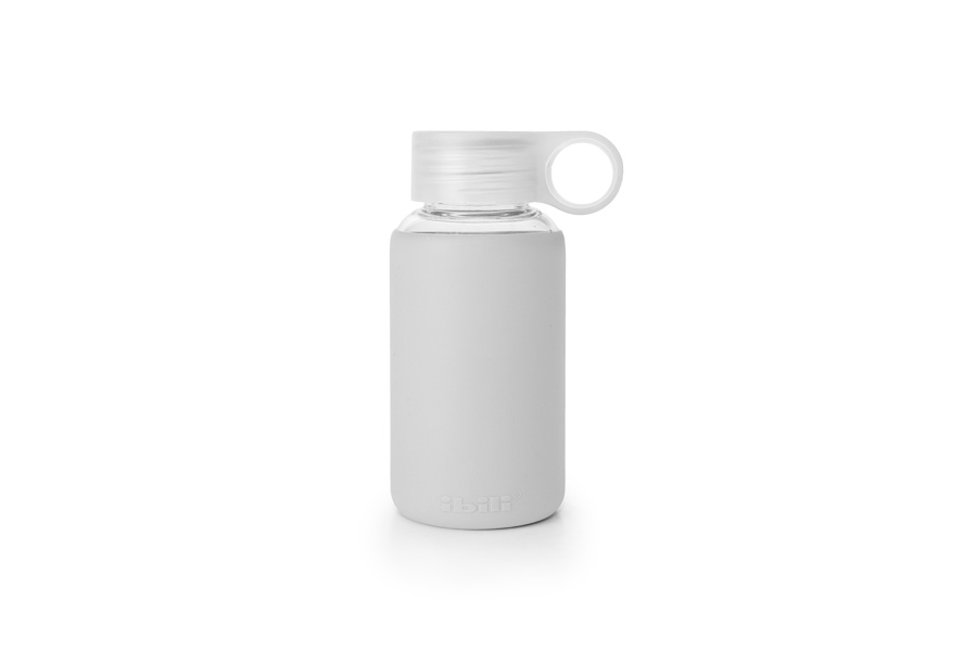 Garrafa de Vidro Borosilicato 200 ml com Proteção Silicone Rosa