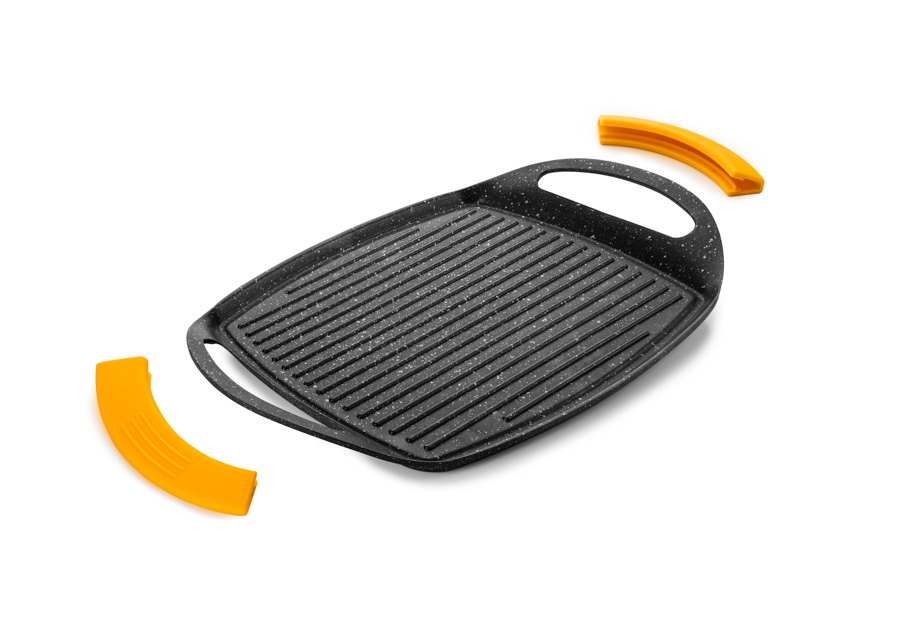 Grelhador Plancha Ondulada Alumínio Indução 36x22.5 cm