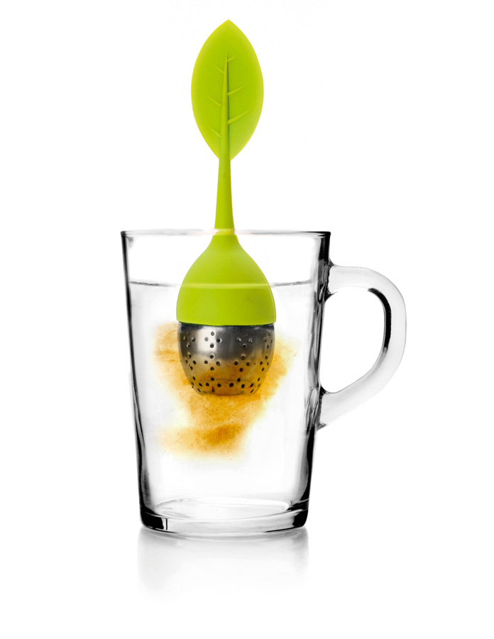 Infusor de Chá em Aço Inoxidável com Bandeja de Apoio