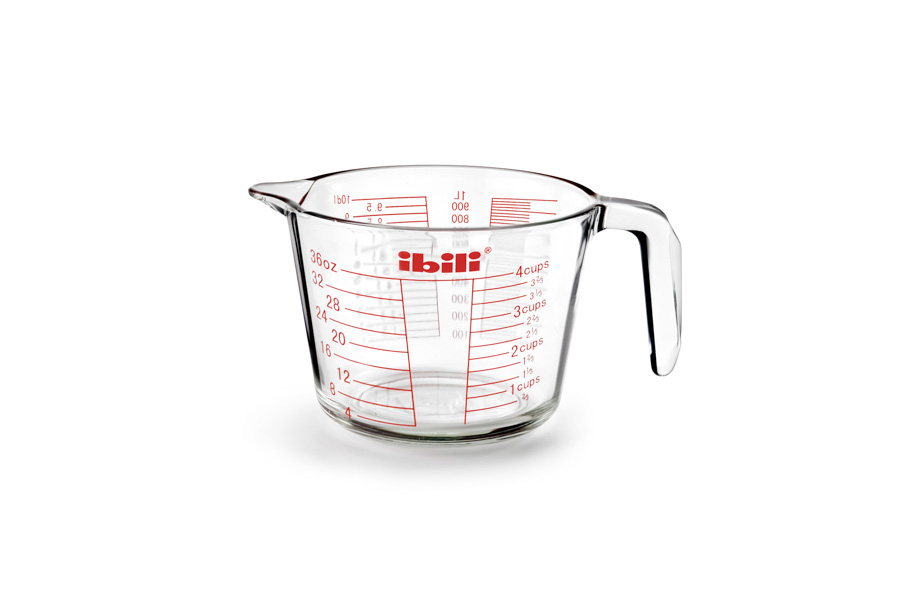 Jarra de Medidas 1 L em Vidro para Cozinha Profissional
