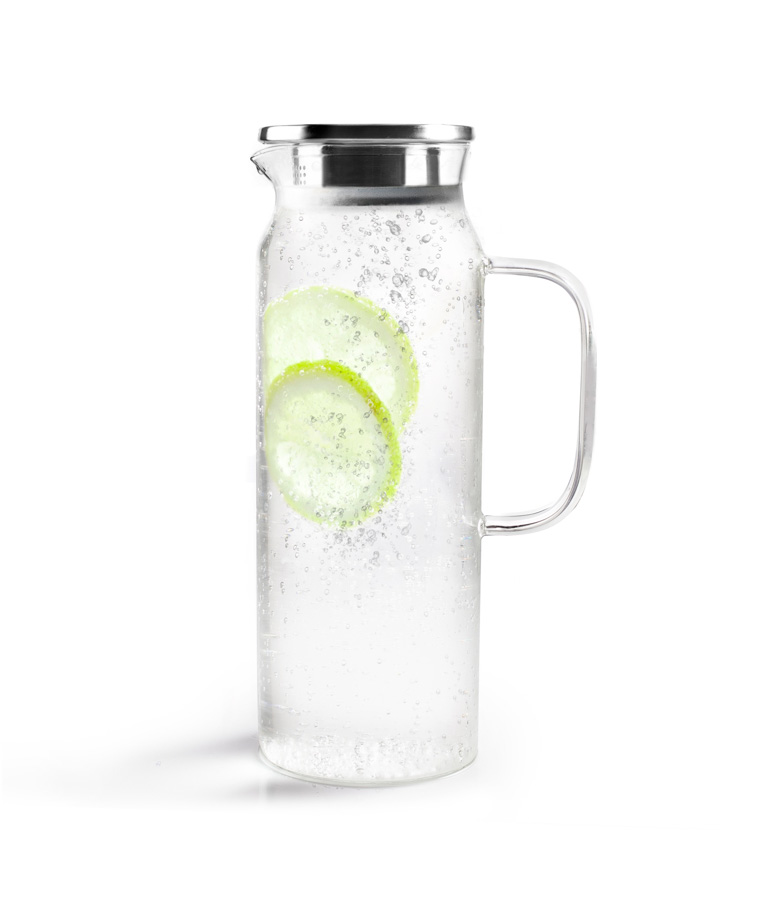 Jarro de Borosilicato 1.5 L com Tampa Inox para Bebidas