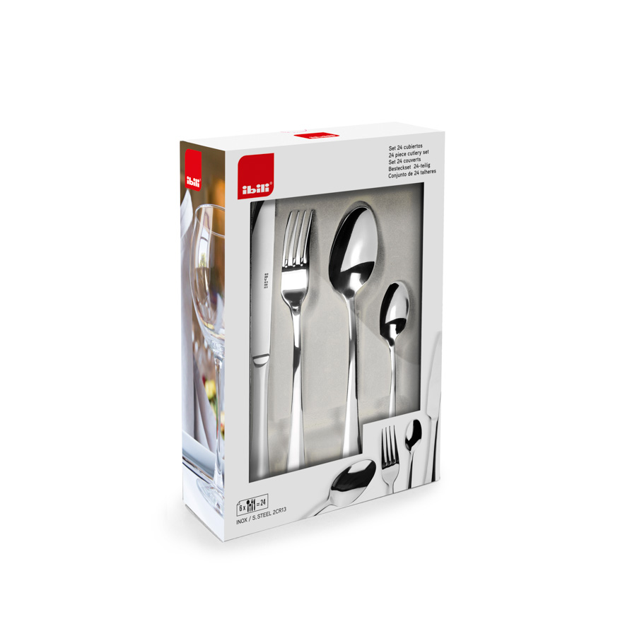 Jogo de 24 Talheres Inox para Serviço de Mesa Profissional
