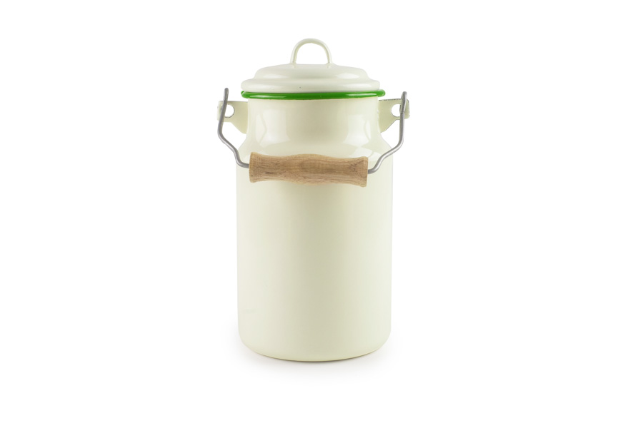Leiteira 1 Litro em Aço Esmaltado Vitrificado para Cafetaria