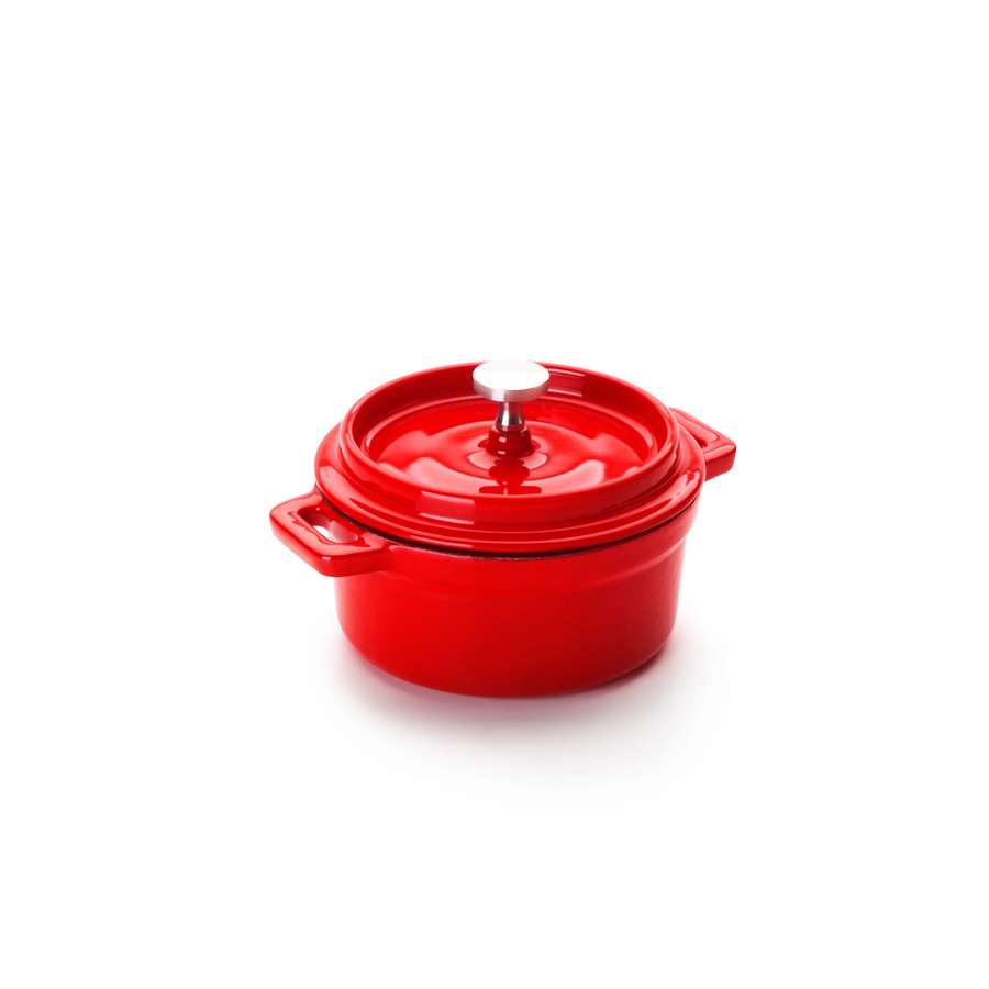 Mini Caçarola Redonda Ferro Fundido Esmaltado Preta Ø10cm