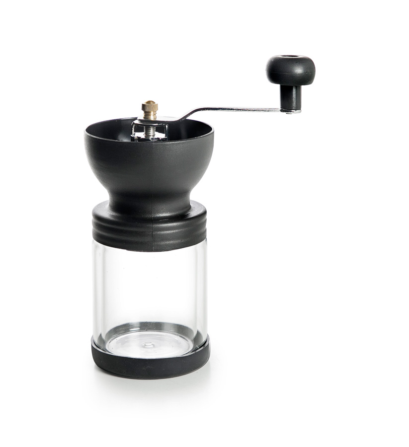 Moinho de Café Manual com Mós Cerâmicas e Corpo em Borosilicato