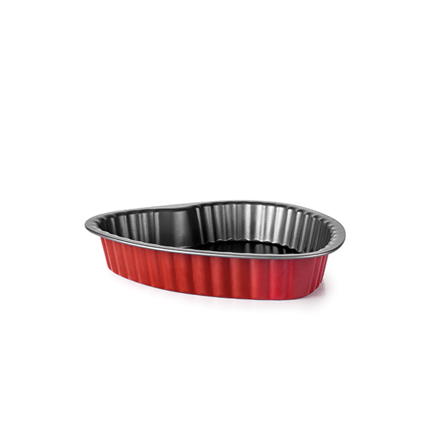 Molde Coração Antiaderente 25 cm Aço Carbono para Pastelaria