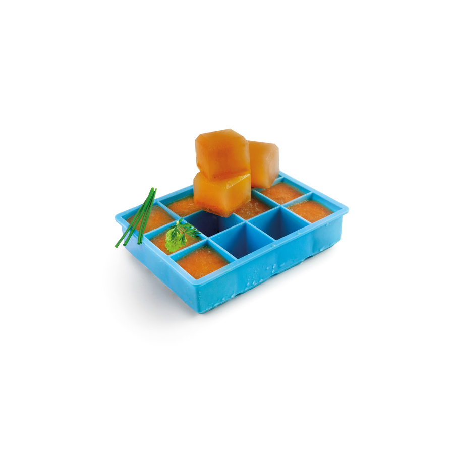 Molde Silicone para Cubos de Gelo XL, 12 Cavidades com Tampa