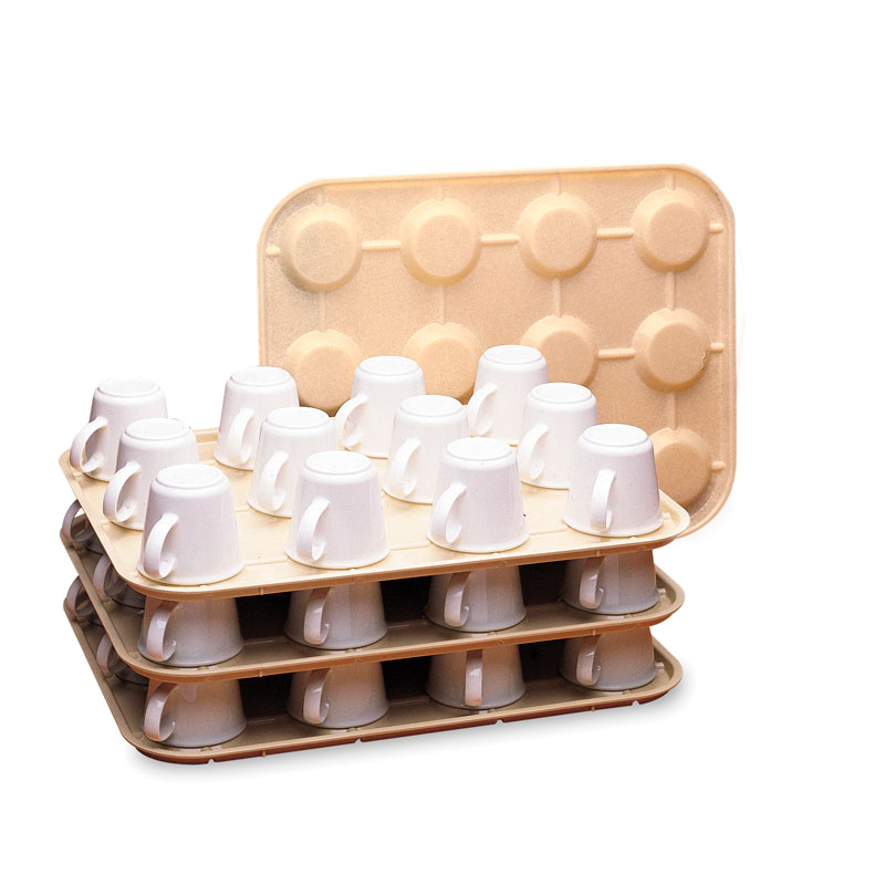 Organizador de Copos para Balcão 354x454 mm em ABS Bege