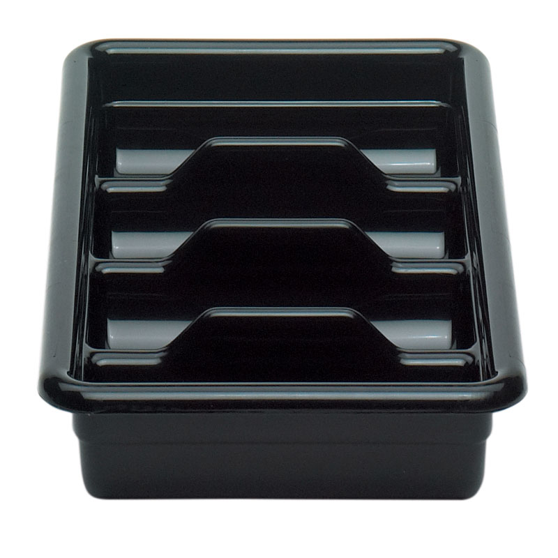 Organizador de Talheres com 4 Compartimentos – Polietileno Preto, 52 cm