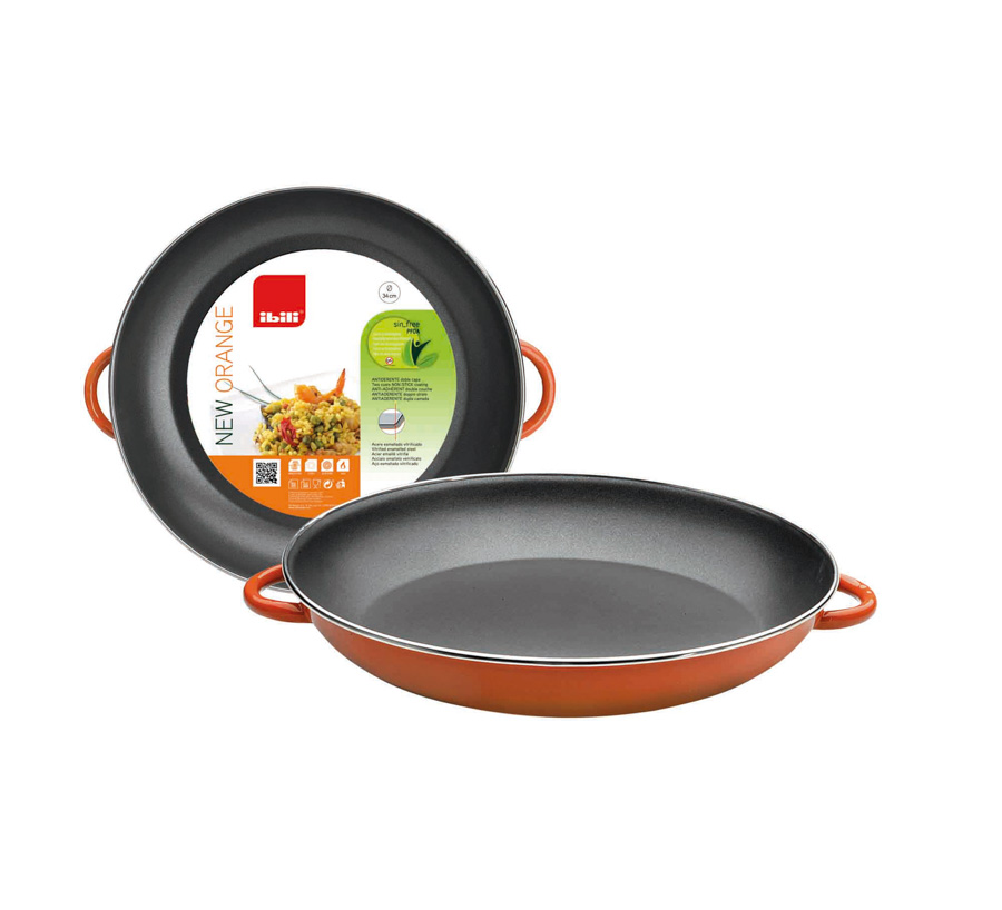Paelheira 38 cm Aço Esmaltado Vitrificado para Indução e Forno