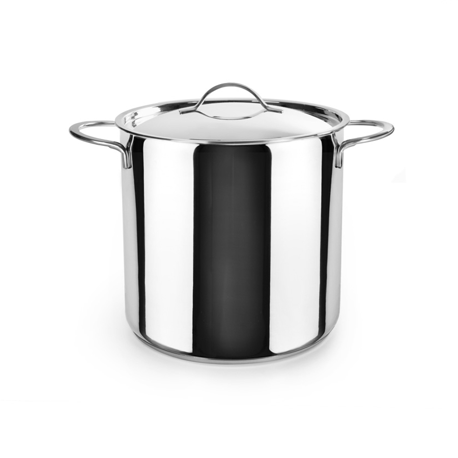 Panela Alta Inox com Tampa 18 cm para Cozinha Profissional