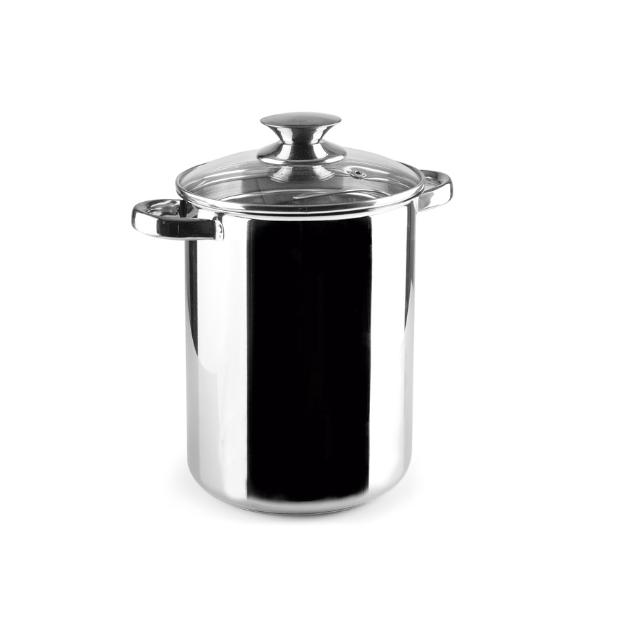 Panela para Espargos Inox 16 cm com Tapa de Vidro