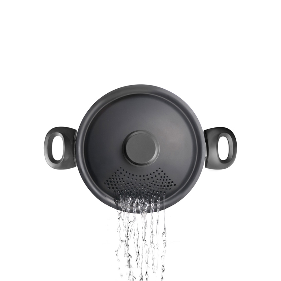 Panela para Massa Indução 22 cm com Tampa Escorredora
