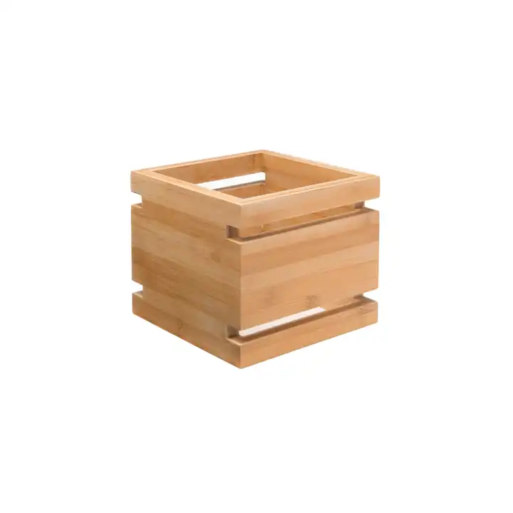 Pedestal Expositor Buffet Quadrado Bambu Natural 16,5 cm