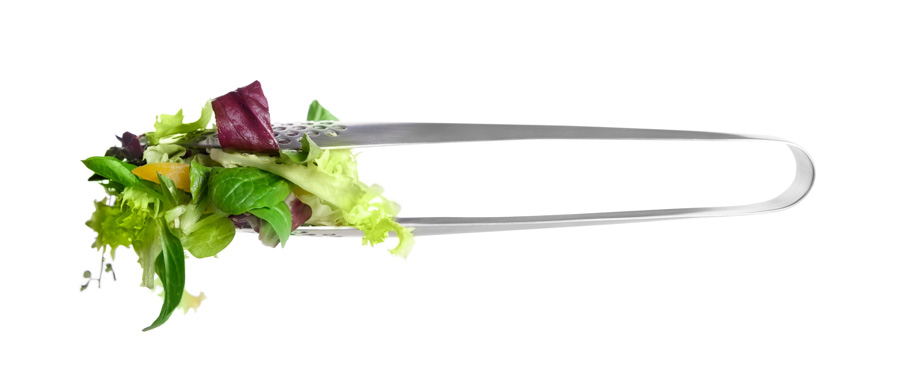 Pinça Perfurada para Saladas e Alimentos - Aço Inoxidável