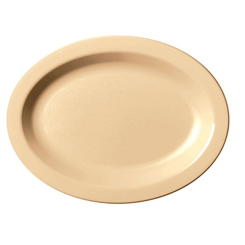 Prato Oval Policarbonato 22,9 x 30,5 cm Bege