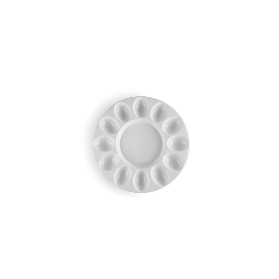 Prato de Apresentação Ovos 12 Cavidades em Porcelana