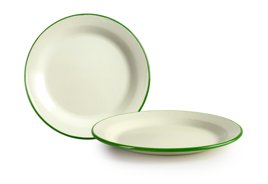 Prato Raso Aço Esmaltado Musgo 28 cm