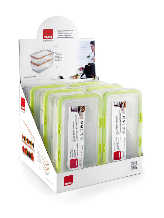 Recipiente para Alimentos 600ml Plástico e Silicone Verde