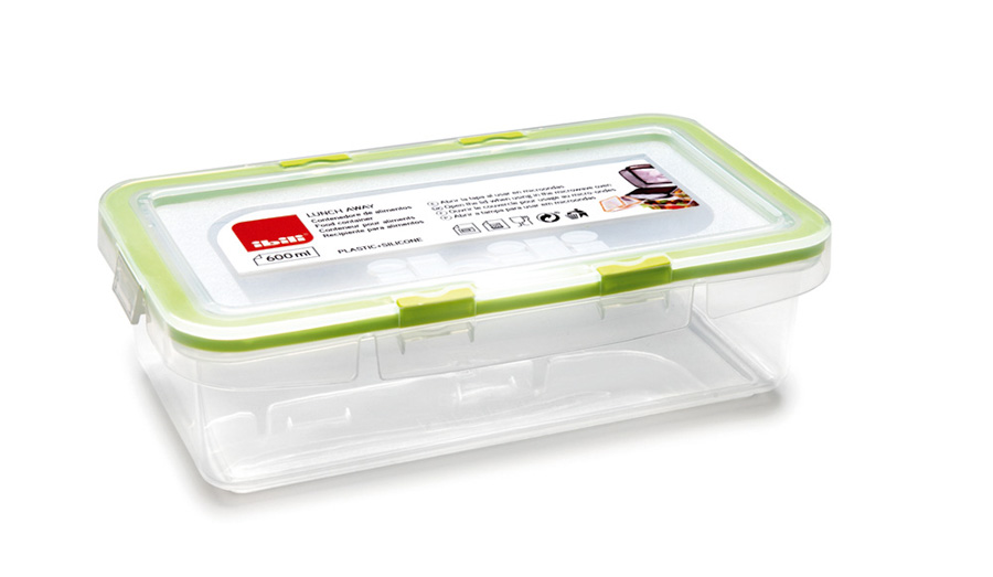 Recipiente para Alimentos 600ml Plástico e Silicone Verde