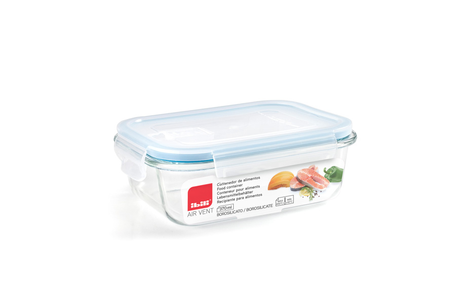 Recipiente de Armazenamento Retangular Borosilicato 1500ml com Válvula