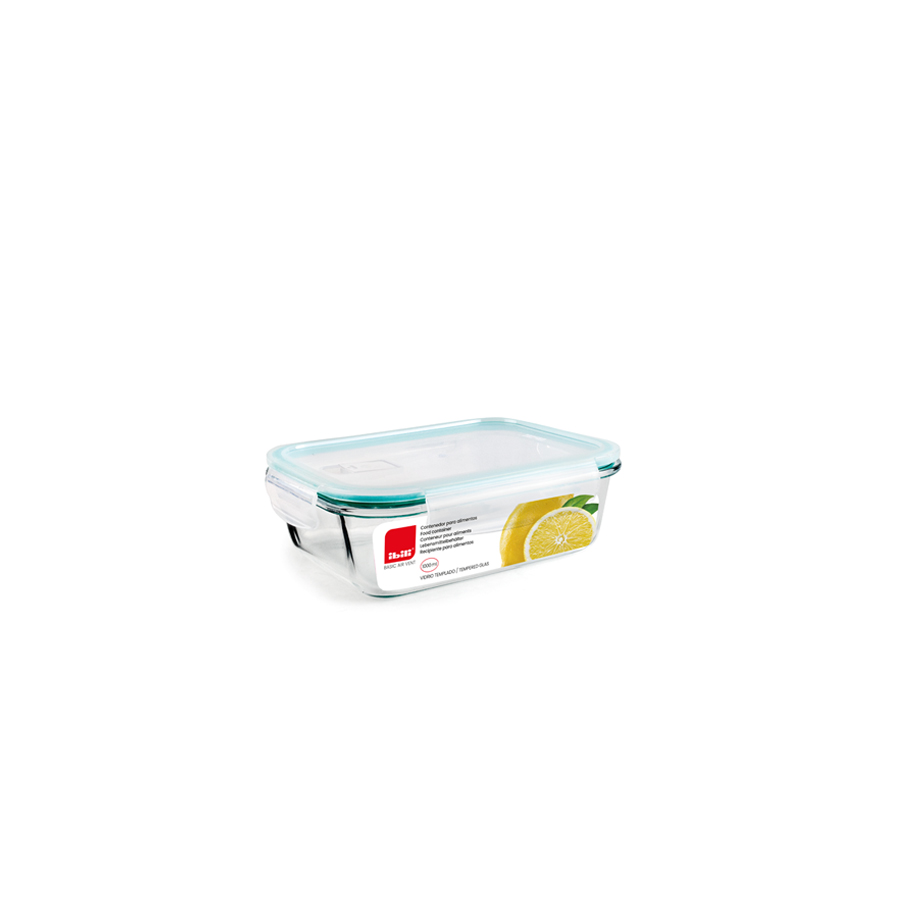 Recipiente Hermético Vidro Temperado Retangular 1.5 L Válvula Air Vent