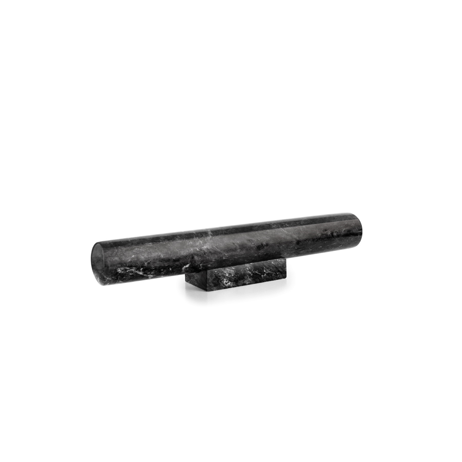 Rolo de Amassar Mármore Preto 35x4 cm com Suporte