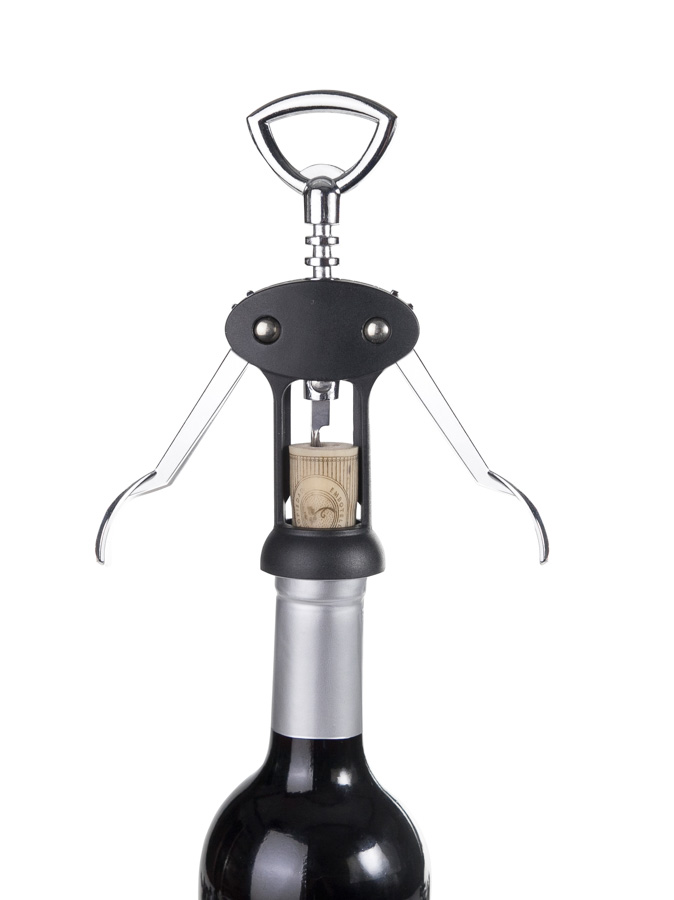 Saca-rolhas Dupla Alavanca Cromado para Garrafas de Vinho
