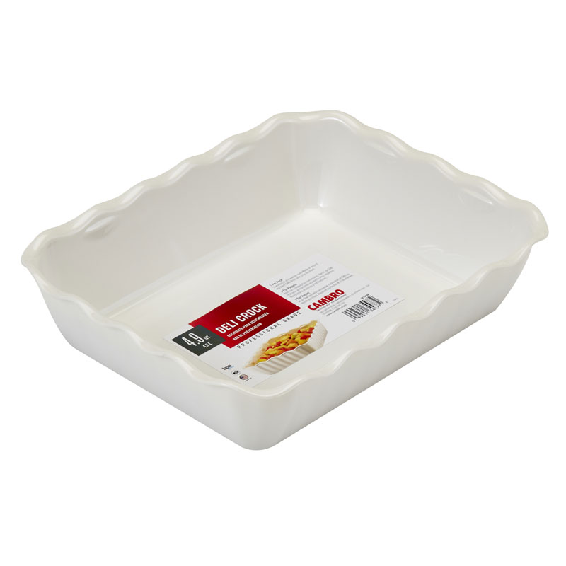 Saladeira Retangular 4,6 L em SAN Branco para Serviço de Mesa