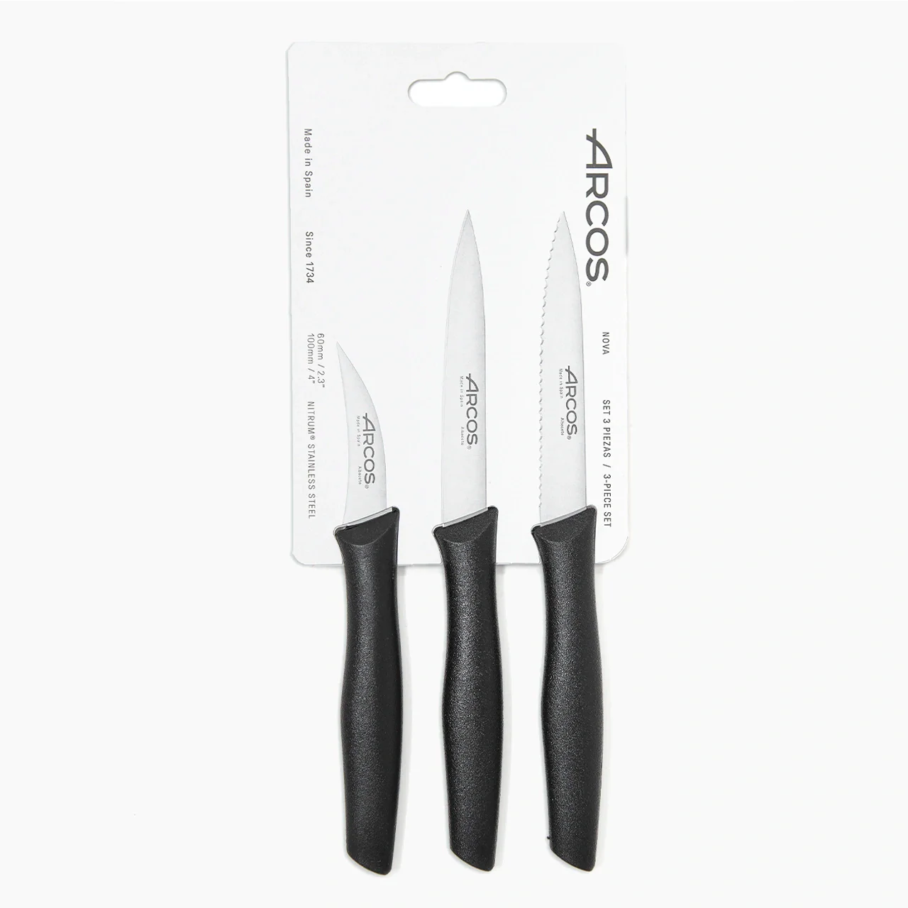 Set 3 Facas Pelar com Cabo Ergonómico Polipropileno