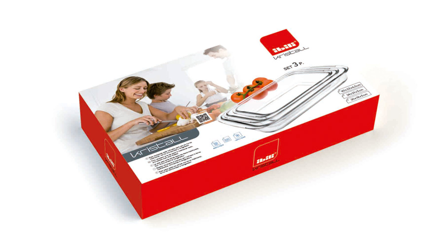 Set 3 Tabuleiros de Forno Retangulares em Borosilicato