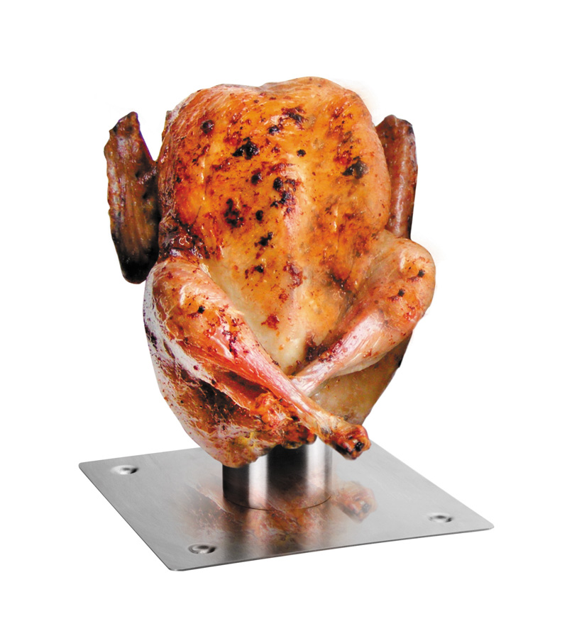 Suporte para Assar Frango com Infusor de Especiarias Aço Inoxidável