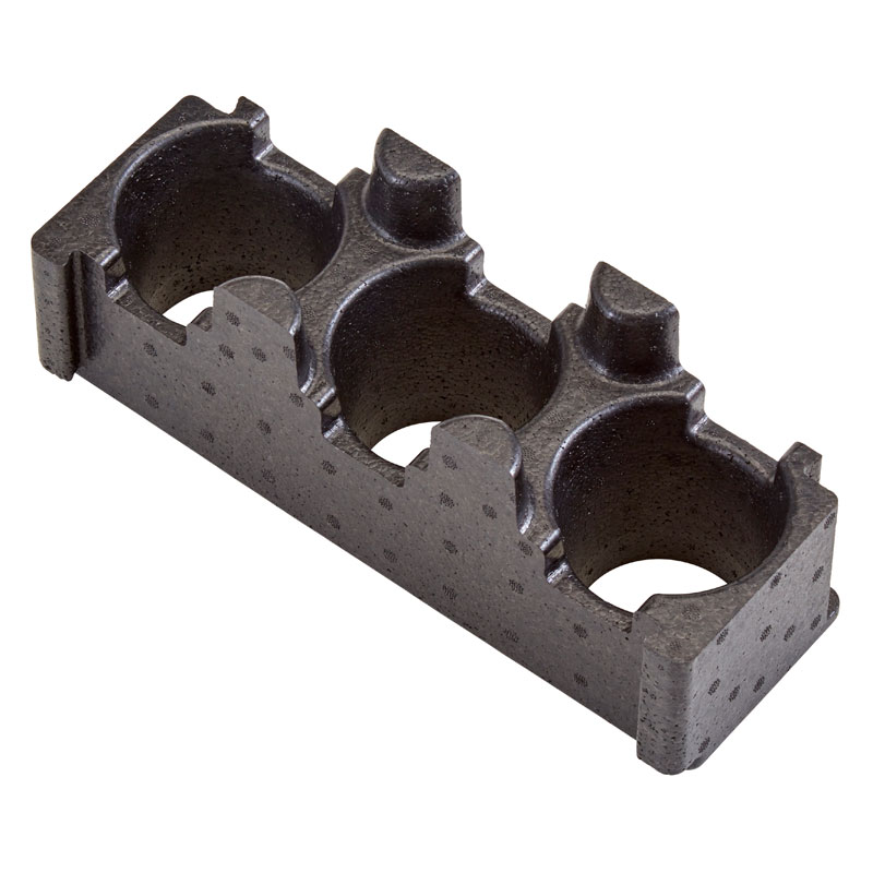 Suporte Individual para 3 Bebidas em Polipropileno Expandido Preto