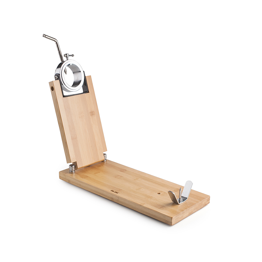 Suporte para Presunto Dobrável Rotativo em Bambu e Aço Inoxidável