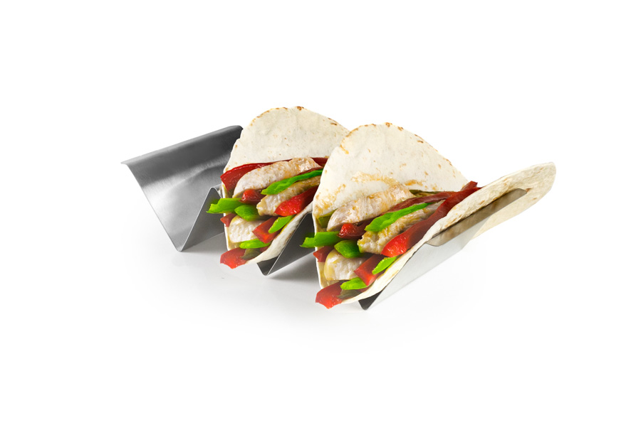 Suporte Inox para Tacos, Capacidade 2-3 Unidades
