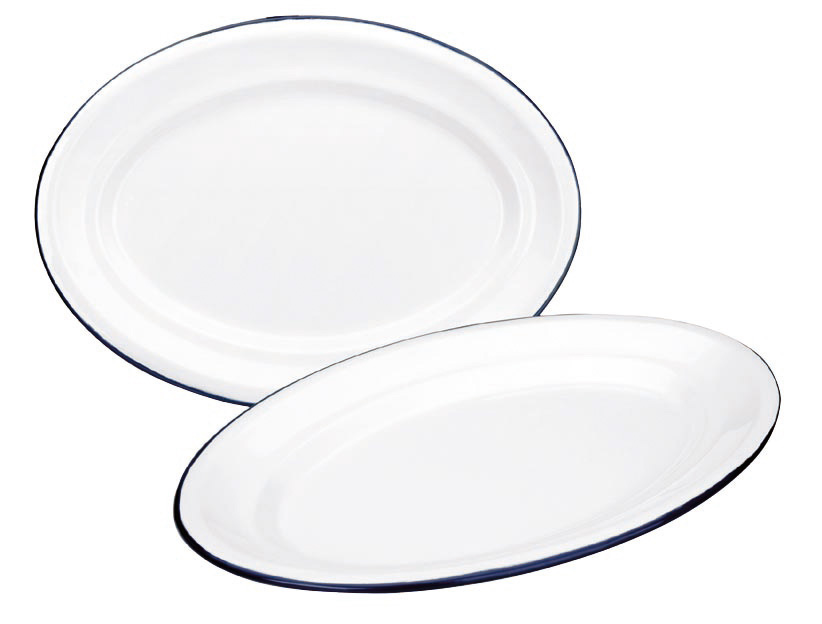 Tabuleiro Oval Esmaltado Vitrificado para Forno 40x27 cm