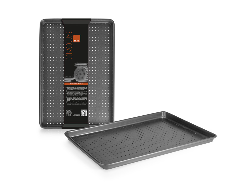 Tabuleiro Perfurado Retangular 390x270 mm para Cozedura Crocante