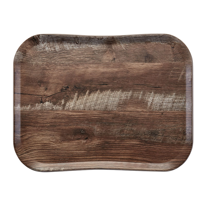 Tabuleiro Retangular Antiderrapante Imitação Madeira 457x355mm