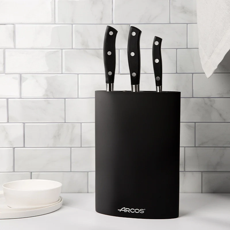 Taco Oval para Facas até 20 cm – Borracha Termoplástica Preto