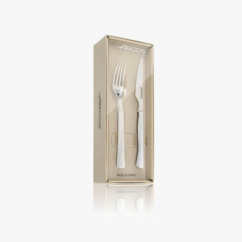 Conjunto de Talheres de Mesa 12 Peças Aço Inoxidável Bordo Perolado