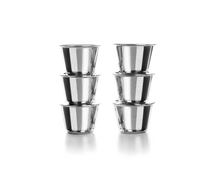 Conjunto 6 Tampas para Formas de Pudim 8cm Aço Inoxidável