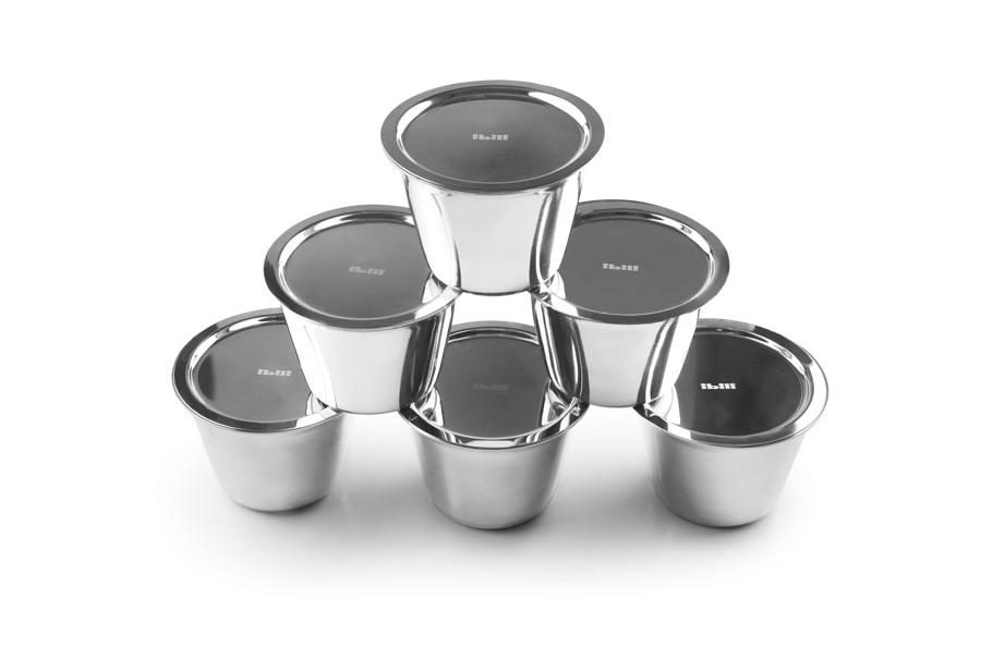 Conjunto 6 Tampas para Formas de Pudim 8cm Aço Inoxidável