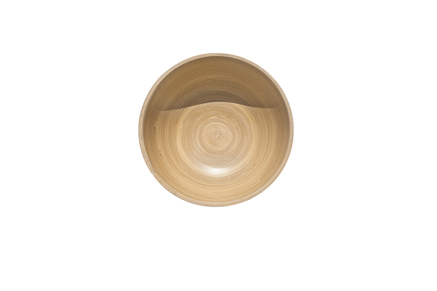 Tigela de Bambu Natural Cinzento Mate 16x7,5 cm