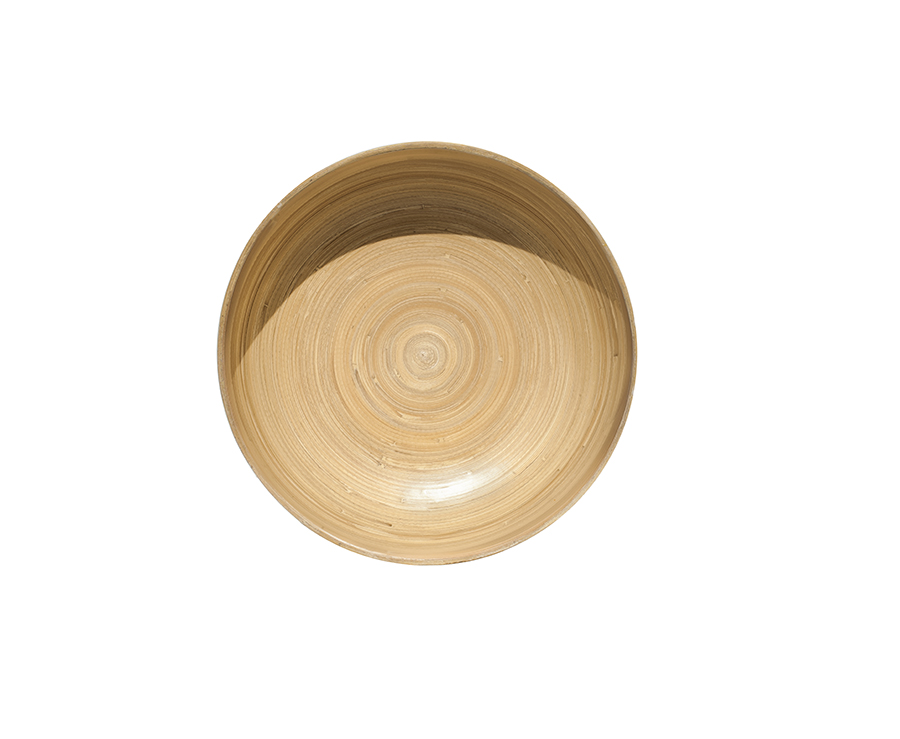 Travessa de Bambu Mostarda Brilhante 25x8 cm para Buffet
