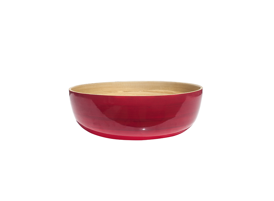 Travessa de Bambu Natural Cereja Brilhante 25x8 cm para Buffet