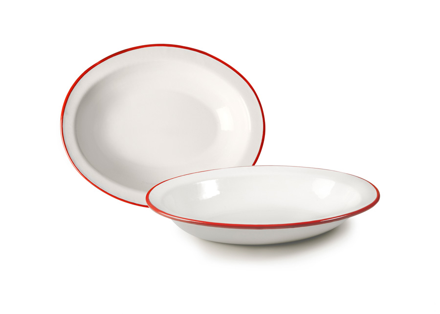 Travessa Funda Oval 32x25 cm em Aço Esmaltado Vitrificado